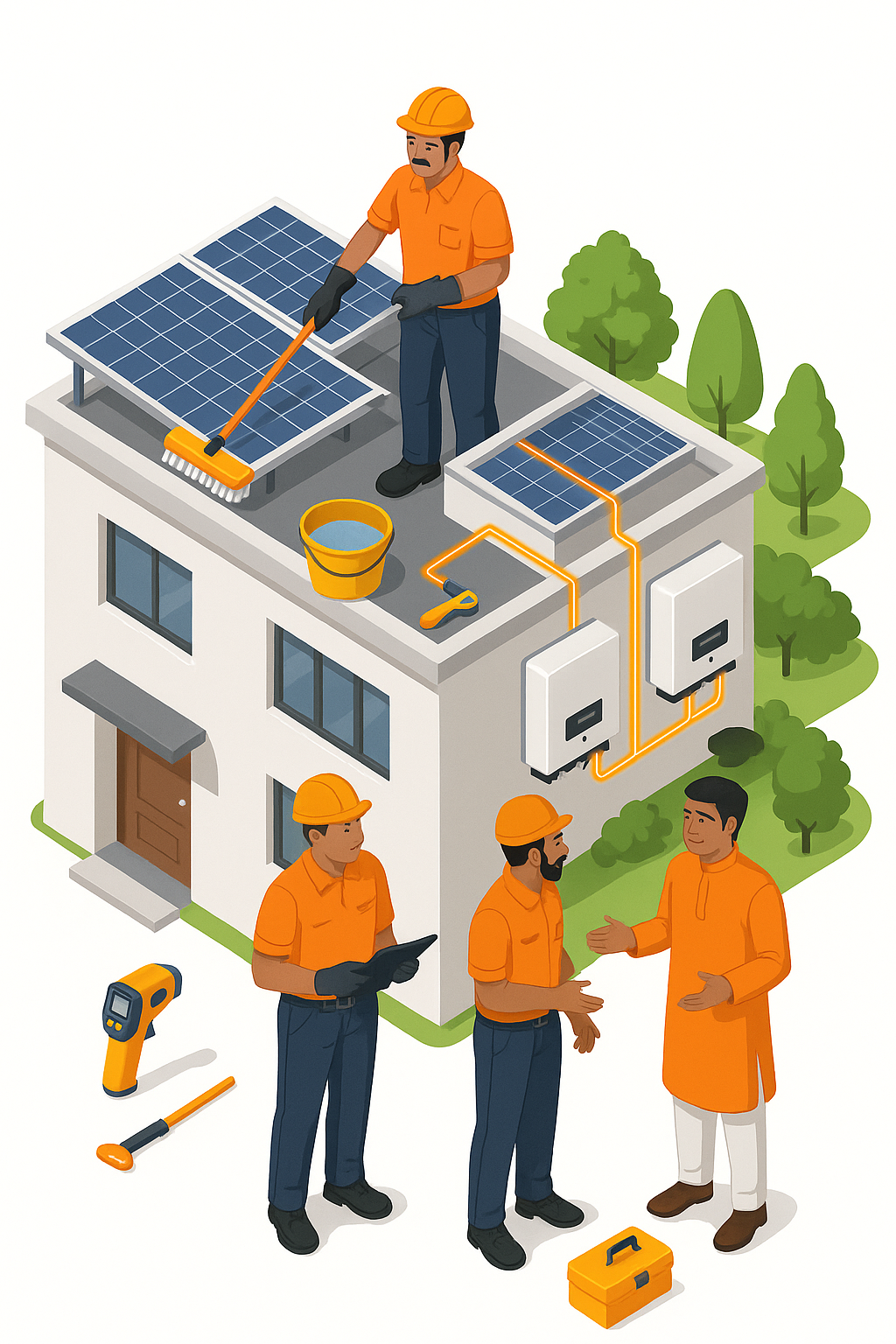 Residential solar panels on a modern house