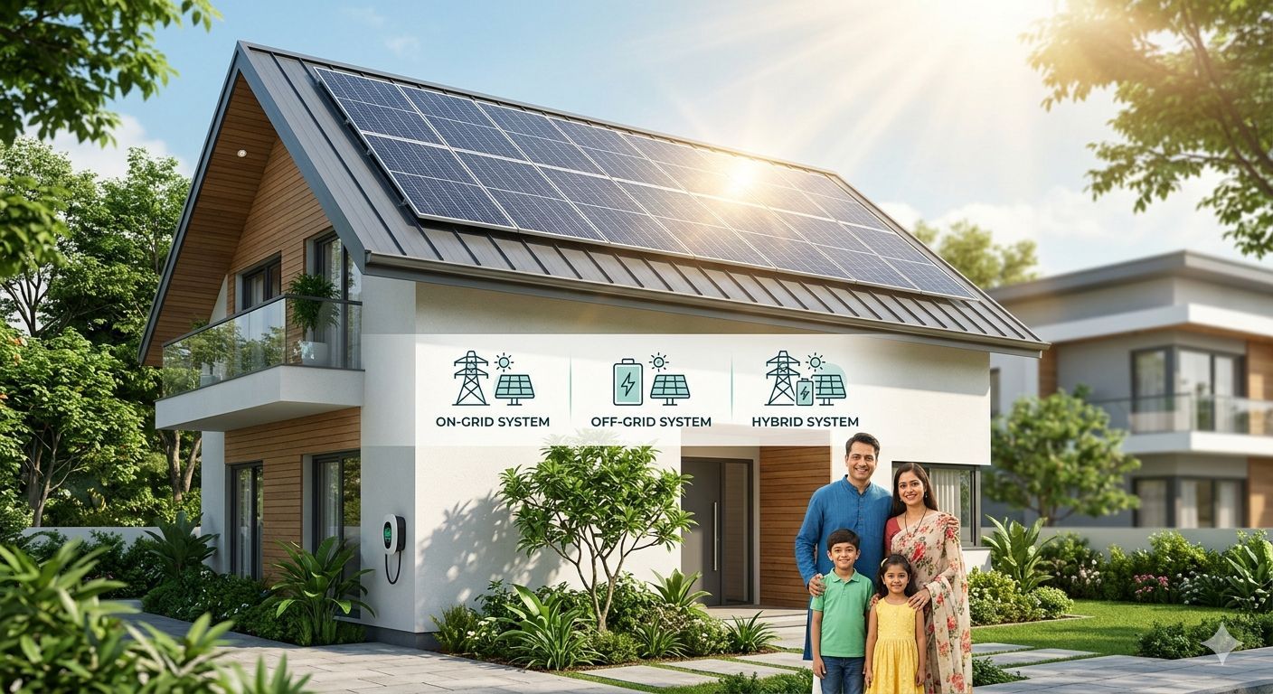 Residential solar panels on a modern house
